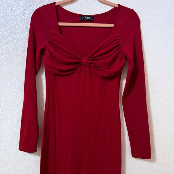 Cider Sweetheart Long Sleeve Knotted Maxi Mermaid Dress Sz Small NWOT - Picture 2 of 8